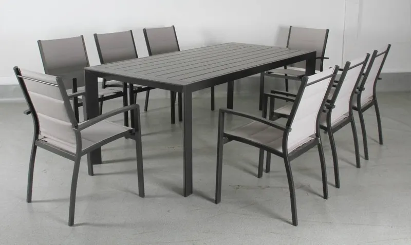 VI Marni 9 Piece Aluminium Outdoor Dining Table & Chair Set