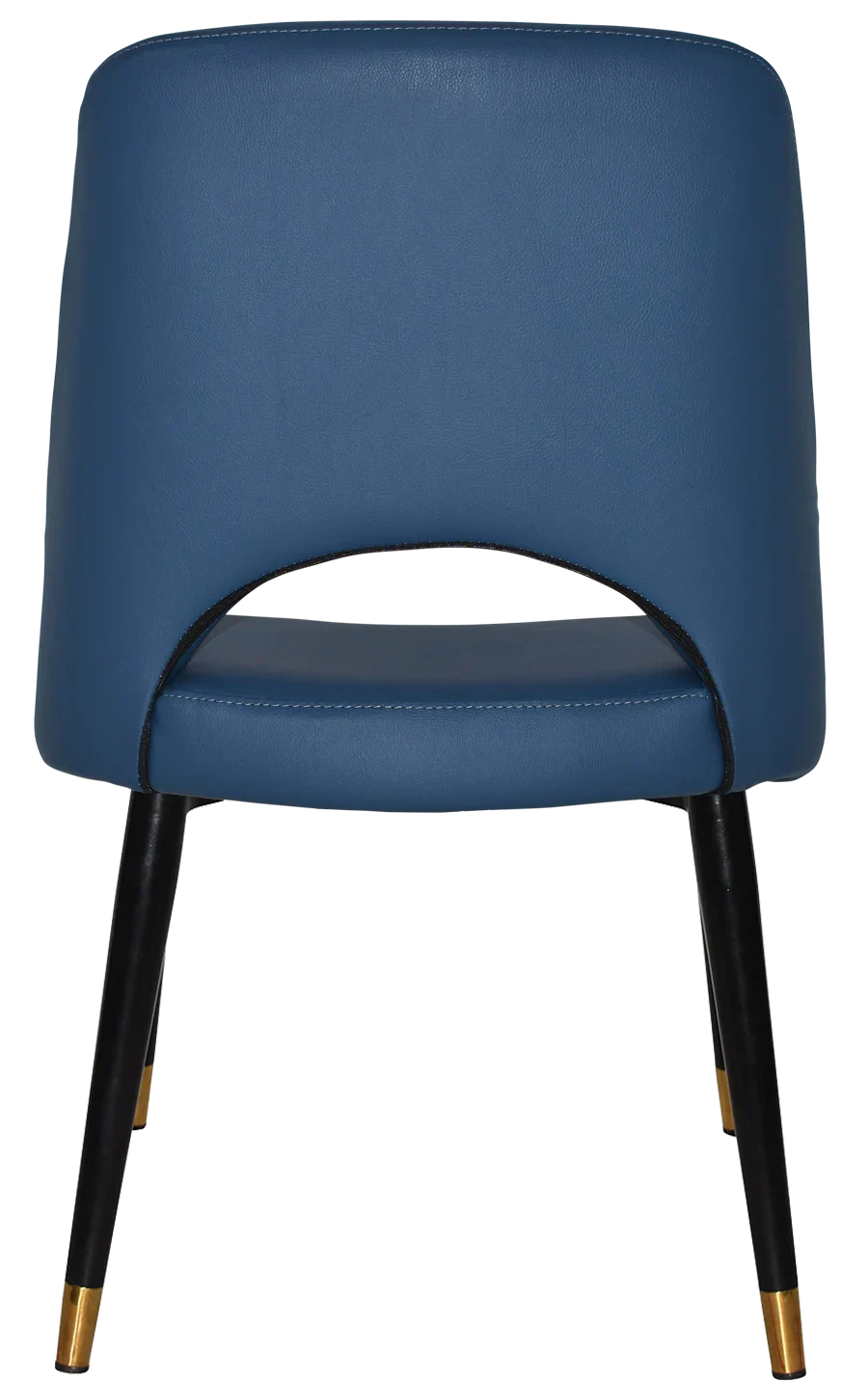 EZ Albury Black Stainless Steel Brass Top Leg Upholstered Hospitality Dining Chair