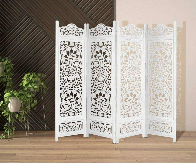 VI Koch Solid Timber 4 Panel Space Dividing Screen