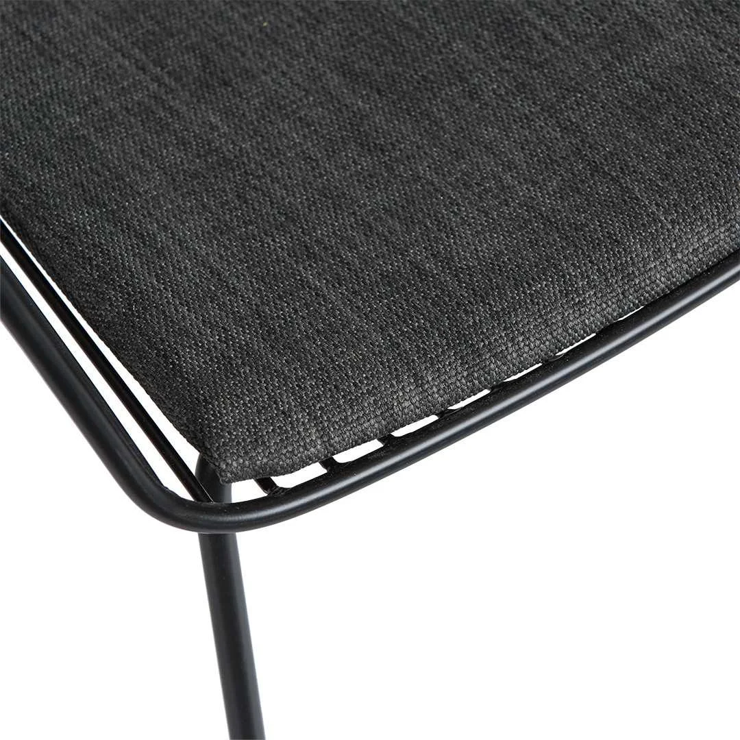 SH Angel Metal Armchair with Seat Cushion - Black