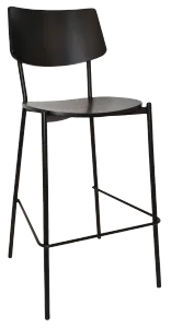 EZ Texas Black Metal Leg Barstool with Black Veneer Back thumbnail 5