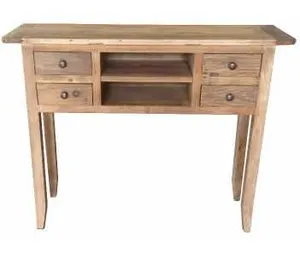 MF Bambi Recycled Elm Timber 4 Drawer 2 Shelf Hall Table thumbnail 2