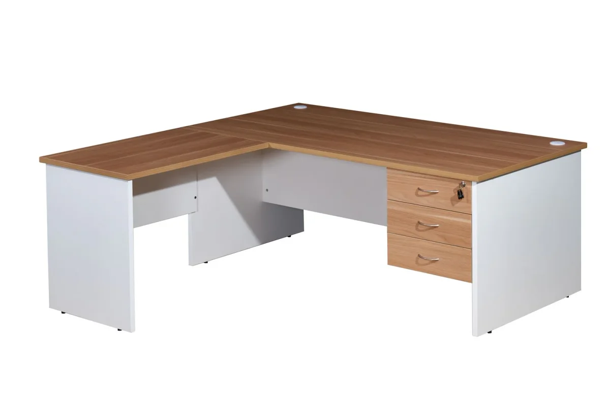 GP Office Fixed Desk Pedestal with 3 Drawers - Virginia Walnut