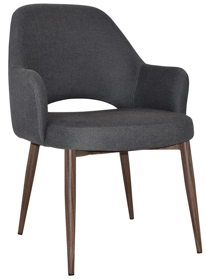 EZ Albury Walnut Colour Metal Leg Upholstered Hospitality XL Armchair