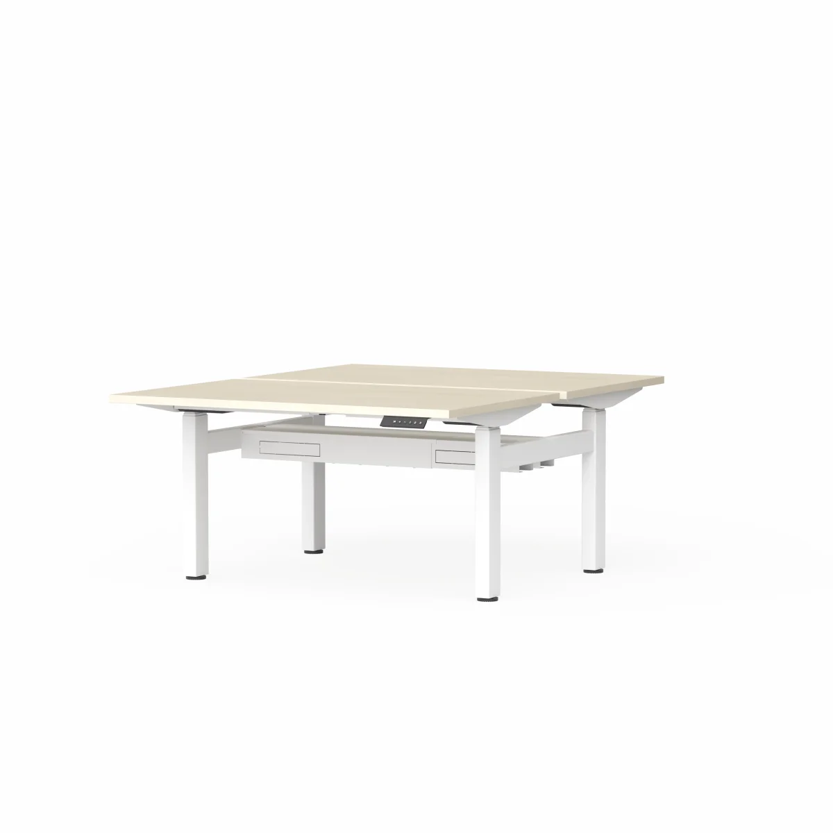OL Klass Electric Height Adjustable Share Desk - Nordic Maple Top White Fame