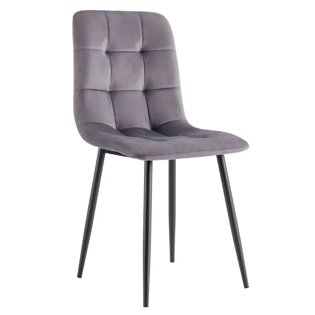 BT Fiore Velvet Upholstered Black Metal Leg Dining Chair