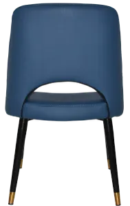 EZ Albury Black Stainless Steel Brass Top Leg Upholstered Hospitality Dining Chair thumbnail 3