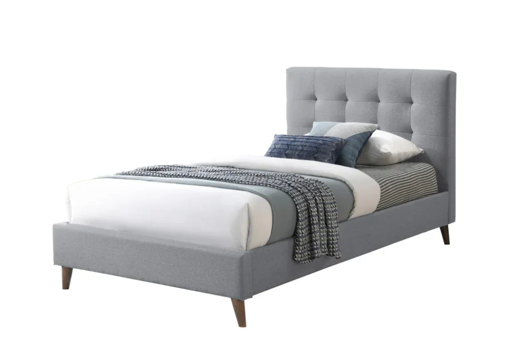 VI Yulara Fabric Upholstered Timber Leg Bed