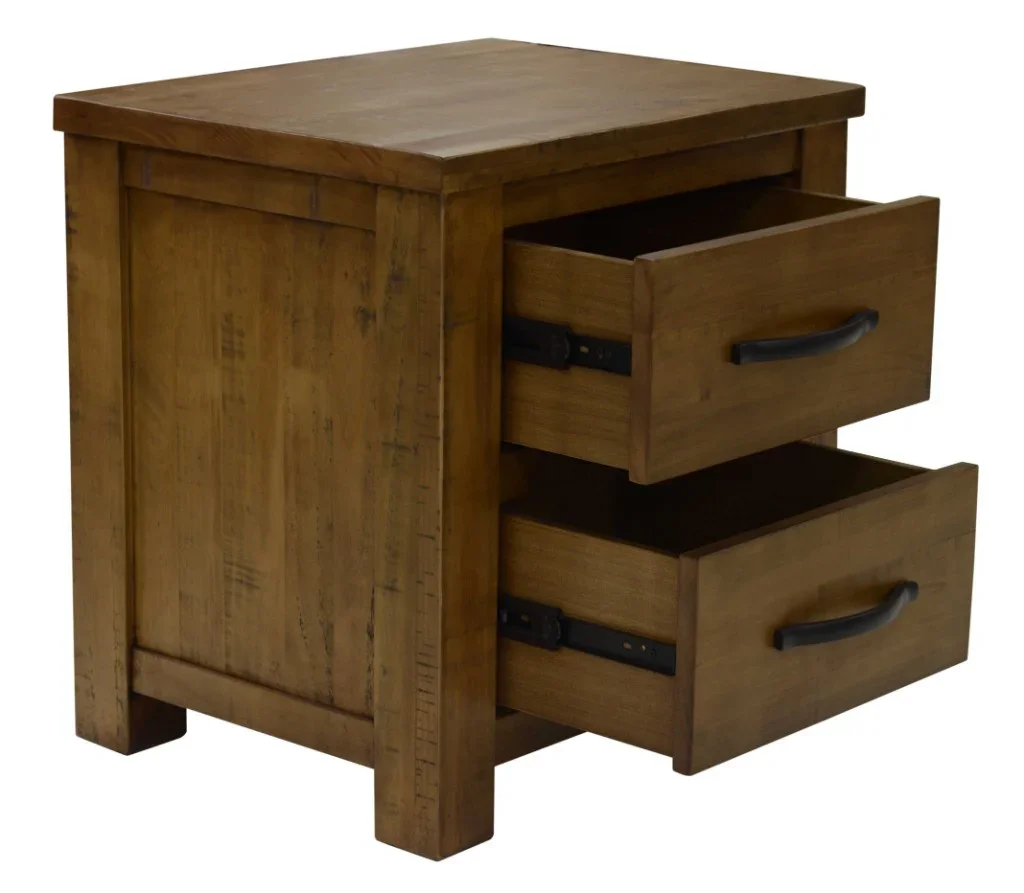 VI Augusta Solid Timber 2 Drawer Bedside Table