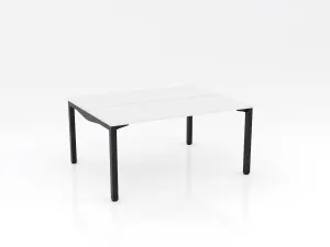 OL Axis Stretch Double Sided 2 User Desk – White Top Black Frame thumbnail 6