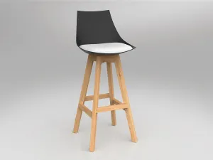 OL Luna Black Barstool with Oak Timber Legs thumbnail 13