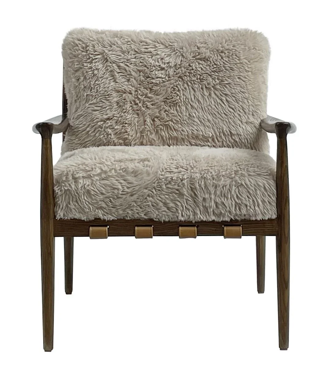 CR Alaska Solid Timber Faux Sheepskin Upholstered Armchair