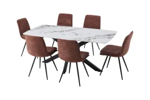 VI Raffael Fabric Upholstered Metal Leg Dining Chair thumbnail 2