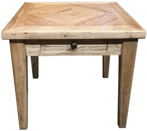 MF Queens Solid Timber Parquetry Top 1 Drawer Lamp Table thumbnail 2