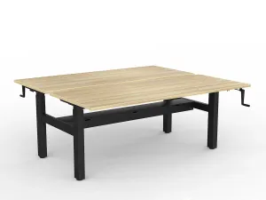 OL Agile Winder Height Adjustable Shared Desk – Oak Top with Black Frame thumbnail 18