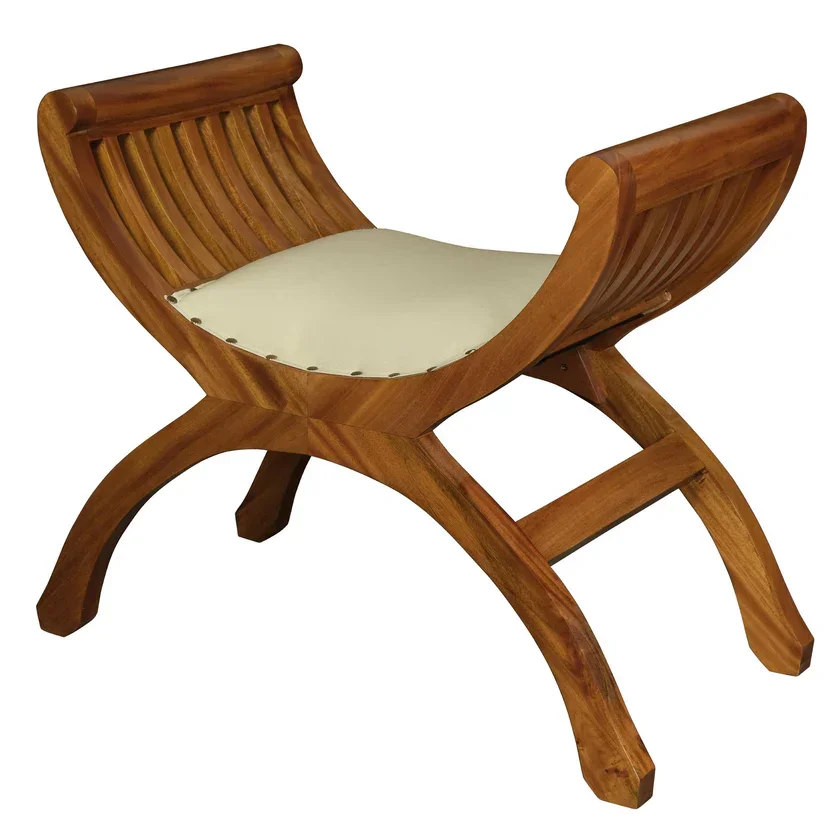 CT Sloan Solid Timber Fabric Seat Ottoman