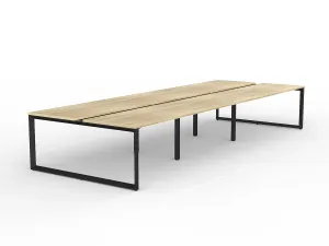 OL Anvil 6-User Double Sided Workspace – Oak Top with Black Frame thumbnail 9