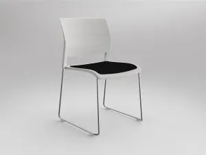 OL Game Slade Base Fabric Seat Hospitality Stacking Chair - White Shell thumbnail 19