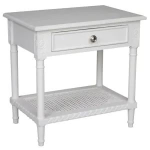DA Polo 1 Drawer White Bedside Table thumbnail 1