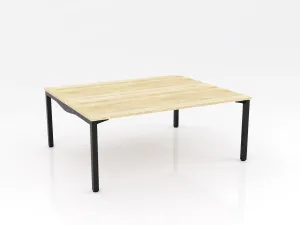 OL Axis Stretch Double Sided 2 User Desk – Oak Top with Black Frame thumbnail 2