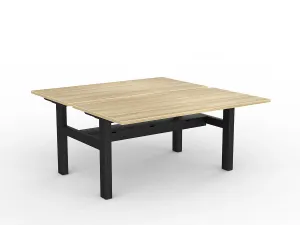 OL Agile Fixed Height Shared Desk – Oak Top with Black Frame thumbnail 18