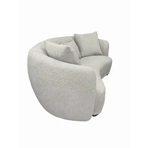 VI Ibiza Boucle Fabric 2.5 Seater Sofa - White and Light Grey thumbnail 6