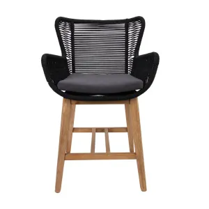 VI Marrakesh Solid Timber Shaded Outdoor Bar Chair with Cushion thumbnail 1