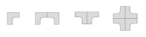 OL Axis 2-User 90° Workspace – White Top with White Base