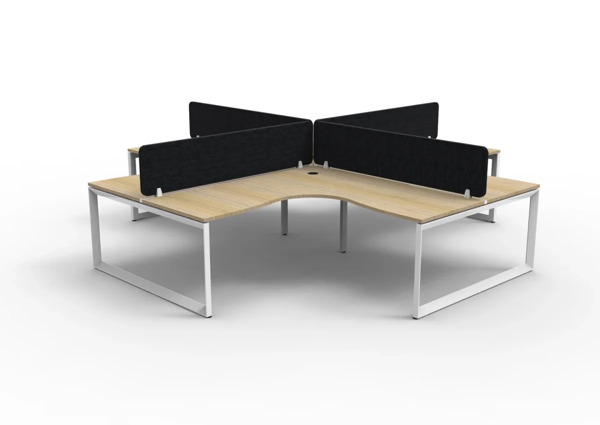 RL Infinity Loop 4 People Corner Workstation with Ecopanel Screen