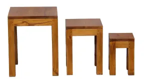 CT Amsterdam Solid Mahogany Timber Nest of Tables thumbnail 4