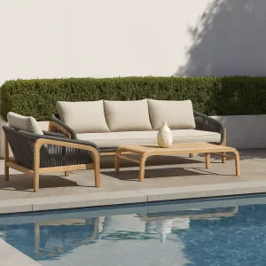 CR Cameo Timber Frame 3 Seater Outdoor Lounge with Cushion thumbnail 3
