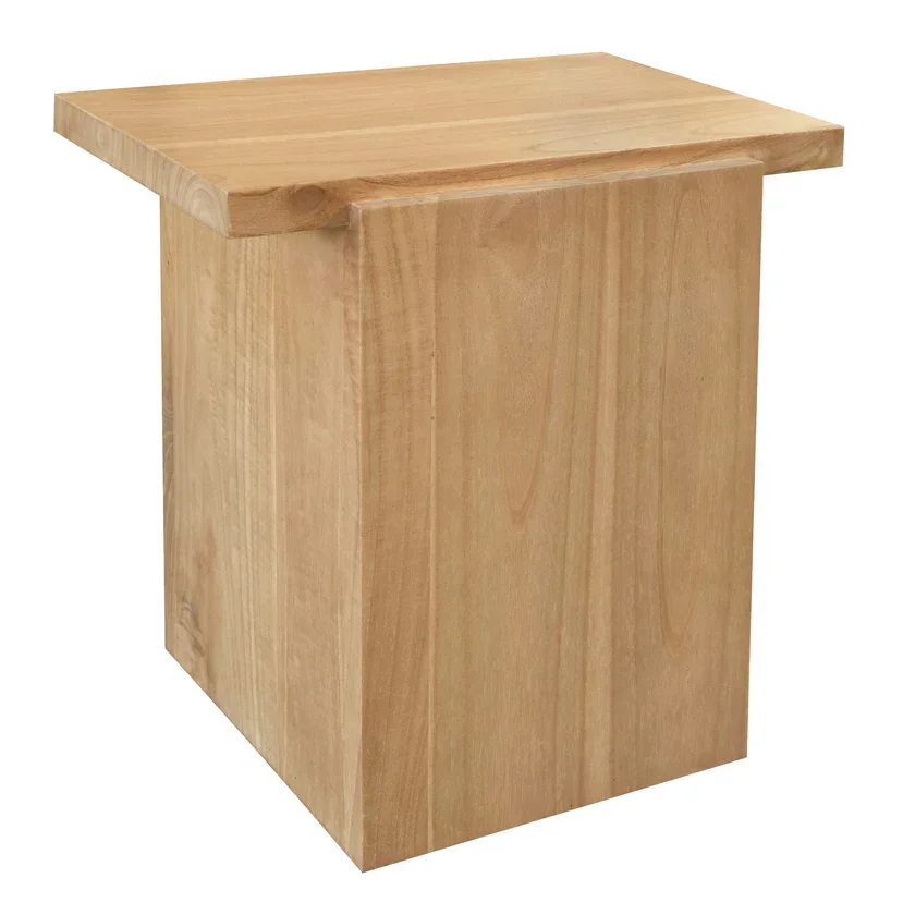 CT Hudson Block Solid Mahogany Timber Square Side Table