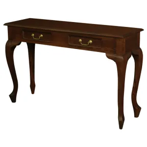 CT Queen Anne Solid Timber 2 Drawer Sofa Table thumbnail 9