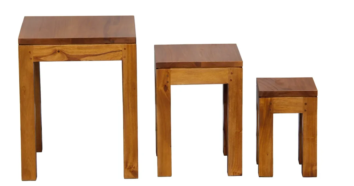 CT Amsterdam Solid Mahogany Timber Nest of Tables