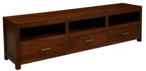 CT Paris Solid Timber 3 Drawer Low Entertainment Unit thumbnail 9