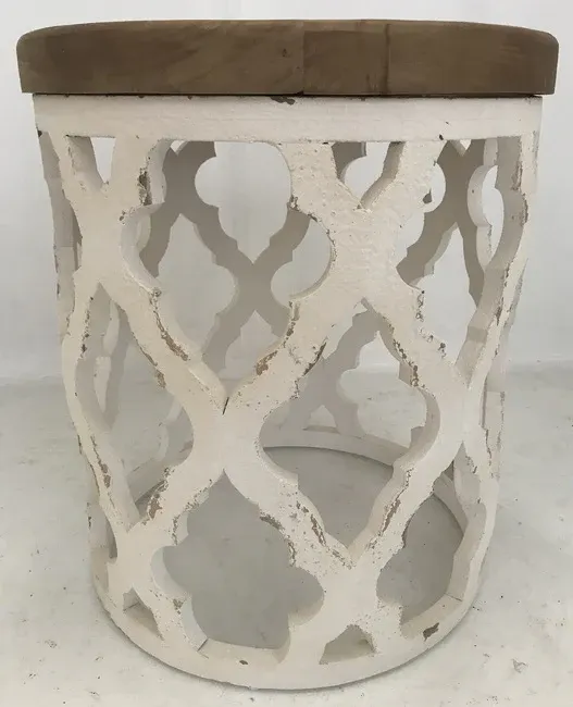 DA Lattice Solid Timber Round Side Table