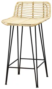 CT RTA Rattan with Black Metal Leg Barstool thumbnail 2