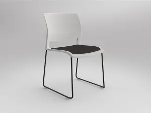 OL Game Slade Base Fabric Seat Hospitality Stacking Chair - White Shell thumbnail 17
