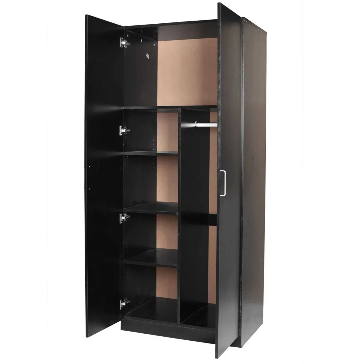 HE Randwick 2 Door 5 Shelves Wardrobe with Hanging Rail