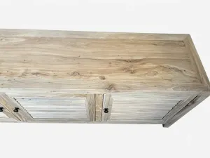 MF Recycled Elmwood Louvre Entertainment Unit with Internal Shelves thumbnail 10