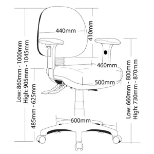 ST Prestige Fabric Upholstered Low Back Task Chair with Arms thumbnail 2