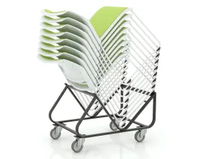 OL Game Fabric Upholstered Hospitality Stacking Chair - Charcoal Shell thumbnail 4