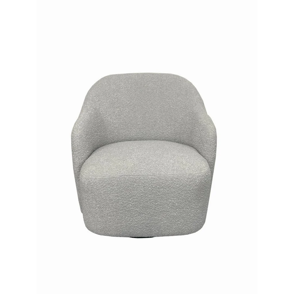 VI Ibiza Fabric Upholstered Swivel Armchair - White & Grey
