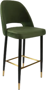 FL Semifreddo Velvet Upholstered Metal Leg Hospitality Bar Stool thumbnail 1