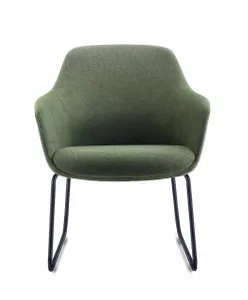 RL Aspen Fabric Upholstered Metal Sled Base Visitor Tub Chair thumbnail 1