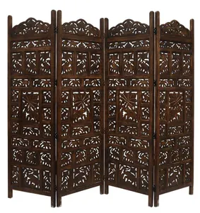 VI Elephant Solid Timber 4 Panel Space Dividing Screen thumbnail 1
