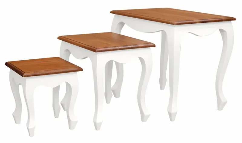 CT Queen Anne Solid Timber Nest of Table