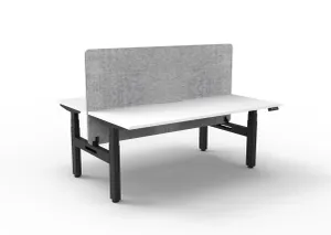 RL Boost+ Height Adjustable 2 User Back to Back Workstation with Grey Eco Panel Screen thumbnail 10