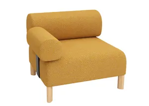 DD Cailloux Fabric Upholstered Single Seater Breakout Sofa with 1 Armrest thumbnail 3