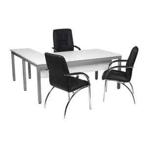 MA Vera Powder Coated Welded Steel Framed Table with Return thumbnail 2